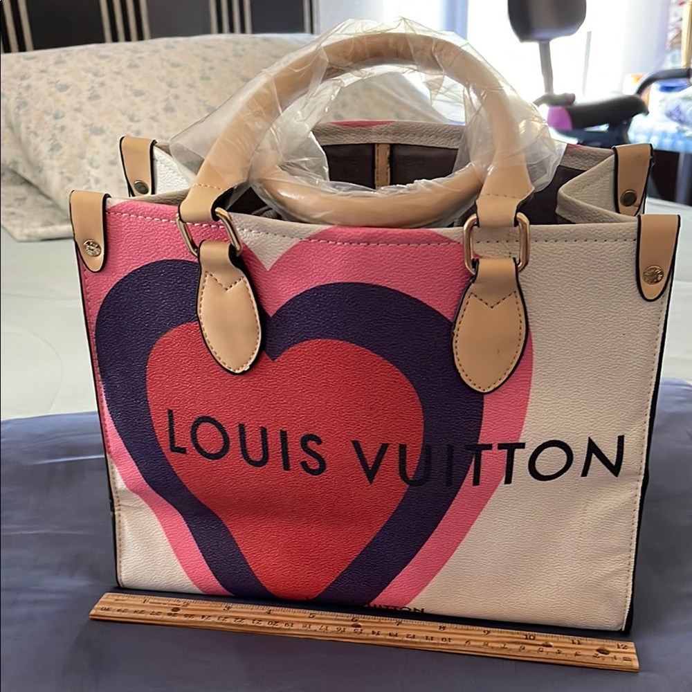 Red and Pink Heart Design Tote